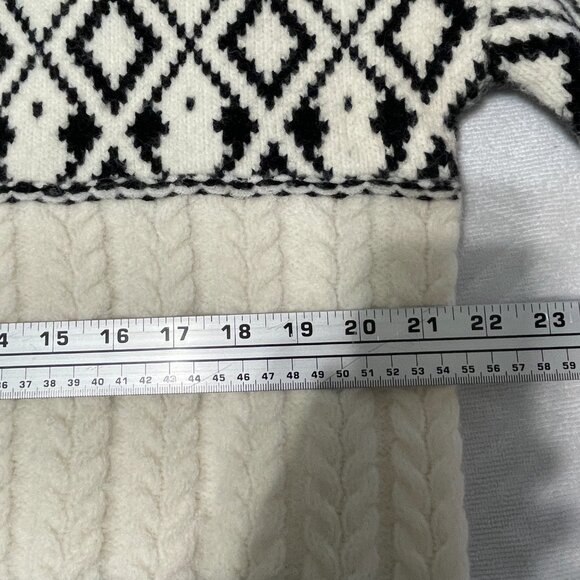 Mexx Sweater Women Large Cozy White and Black Patterned - Picture 7 of 8
